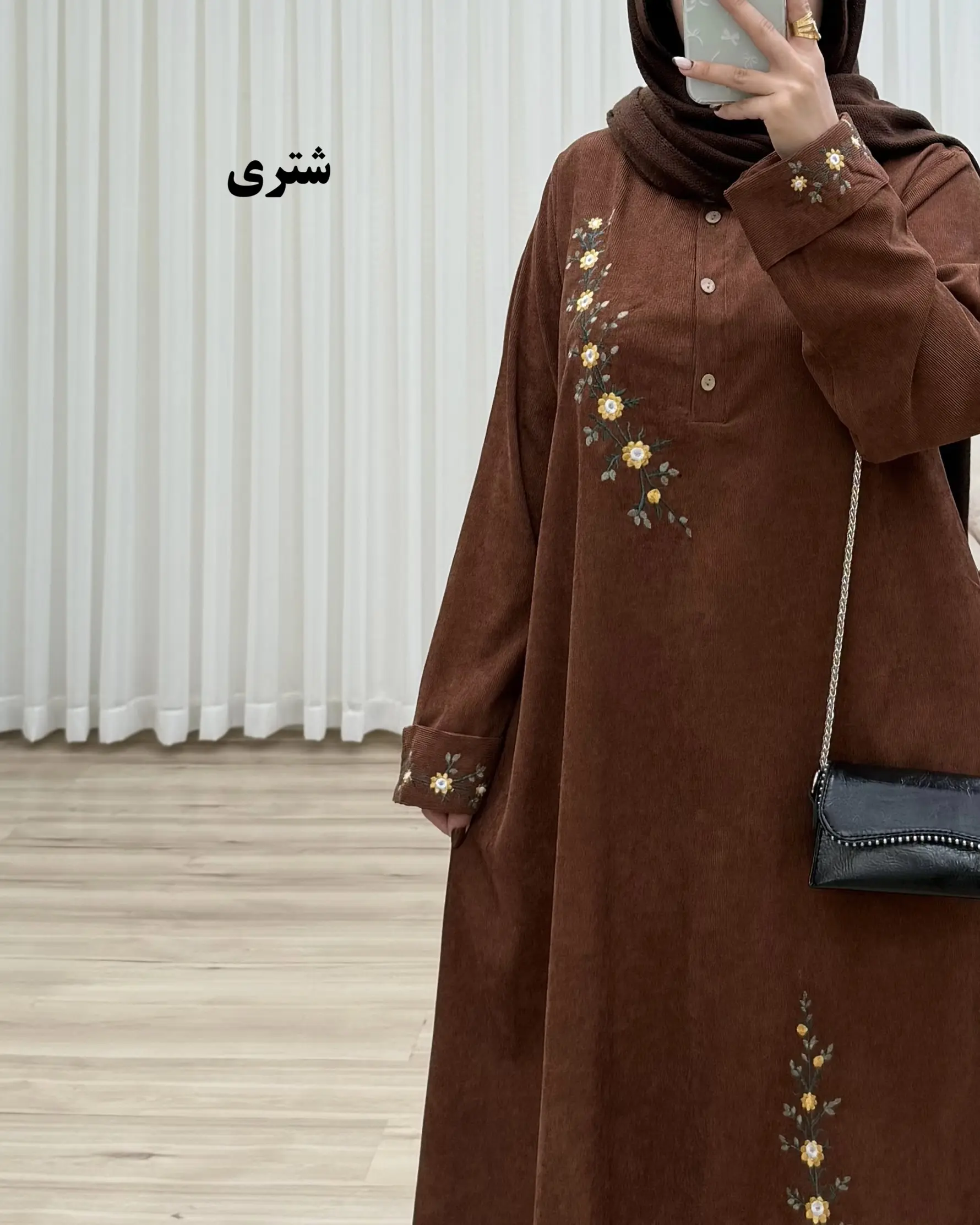 مانتو کفتان گلدوزی مدل پروا